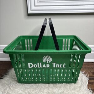 Vintage Green Dollar Tree Plastic Shopping Basket